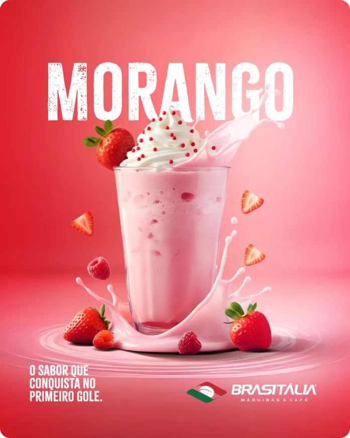 Anúncio do Frappé de morango