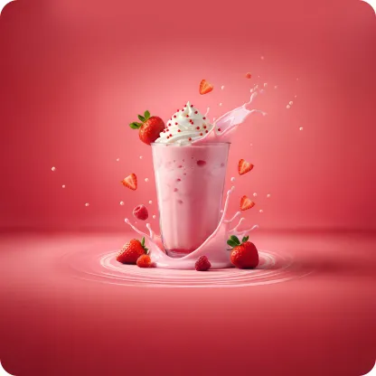Frappé de morango gerado com IA